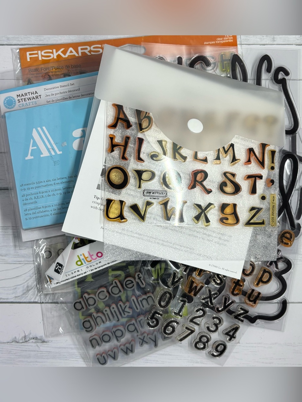Lot of Alphabet stamps and stencil set.